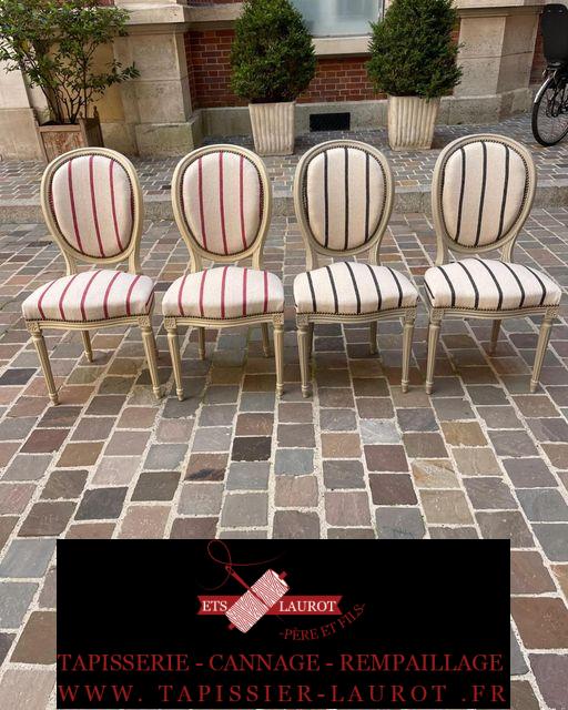 Réfection et restauration de cannage chaises 45 tapissier exemple rénovation de chaise 95
