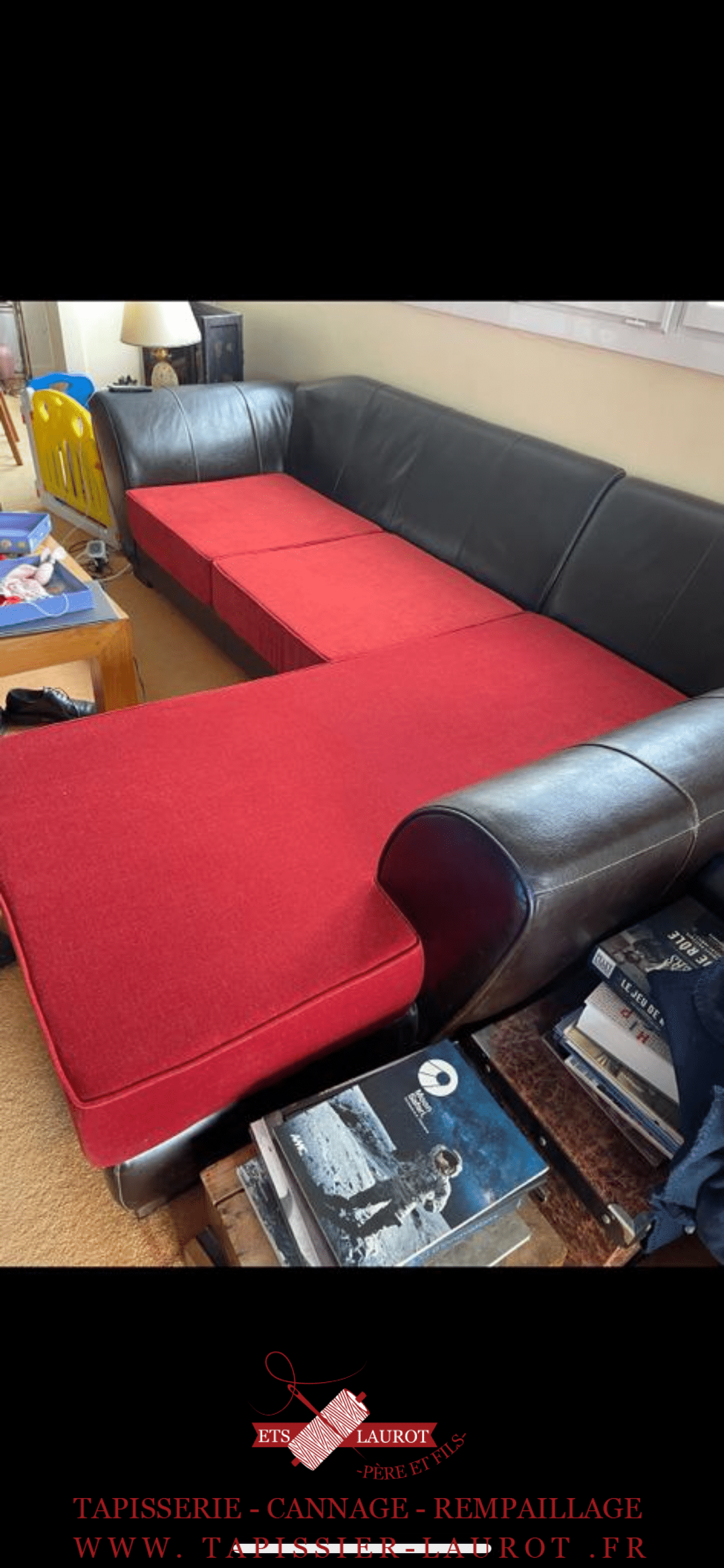 Réfection de canapés d'angle tissue/ cuir à Neuilly-sur-Seine 92