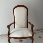 Restauration bois et textile de fauteuil à Marnes-la-Coquette 92