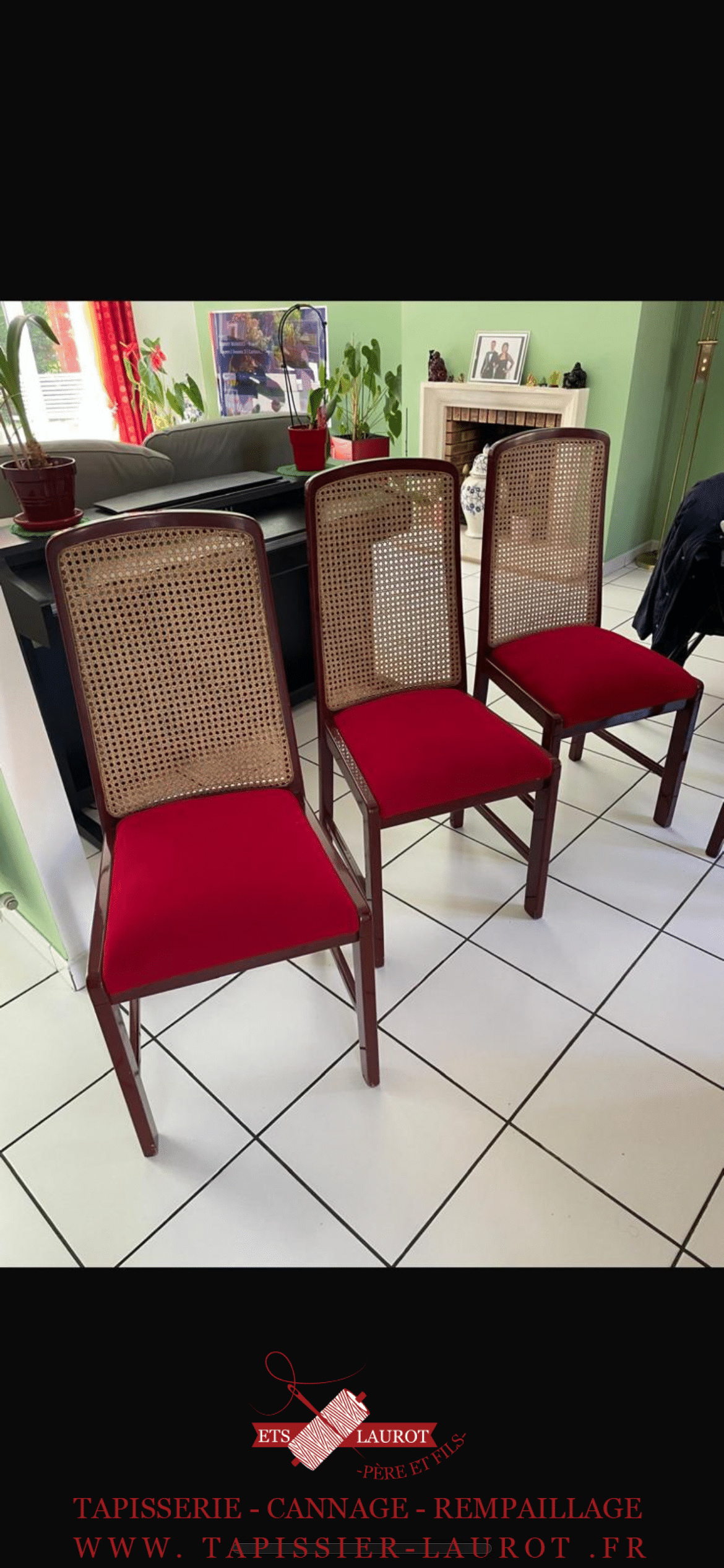 Chaise B32 (Cesca, Marcel Breuer) 19 Restauration velours et cannage a chaumont en vexin 95 1