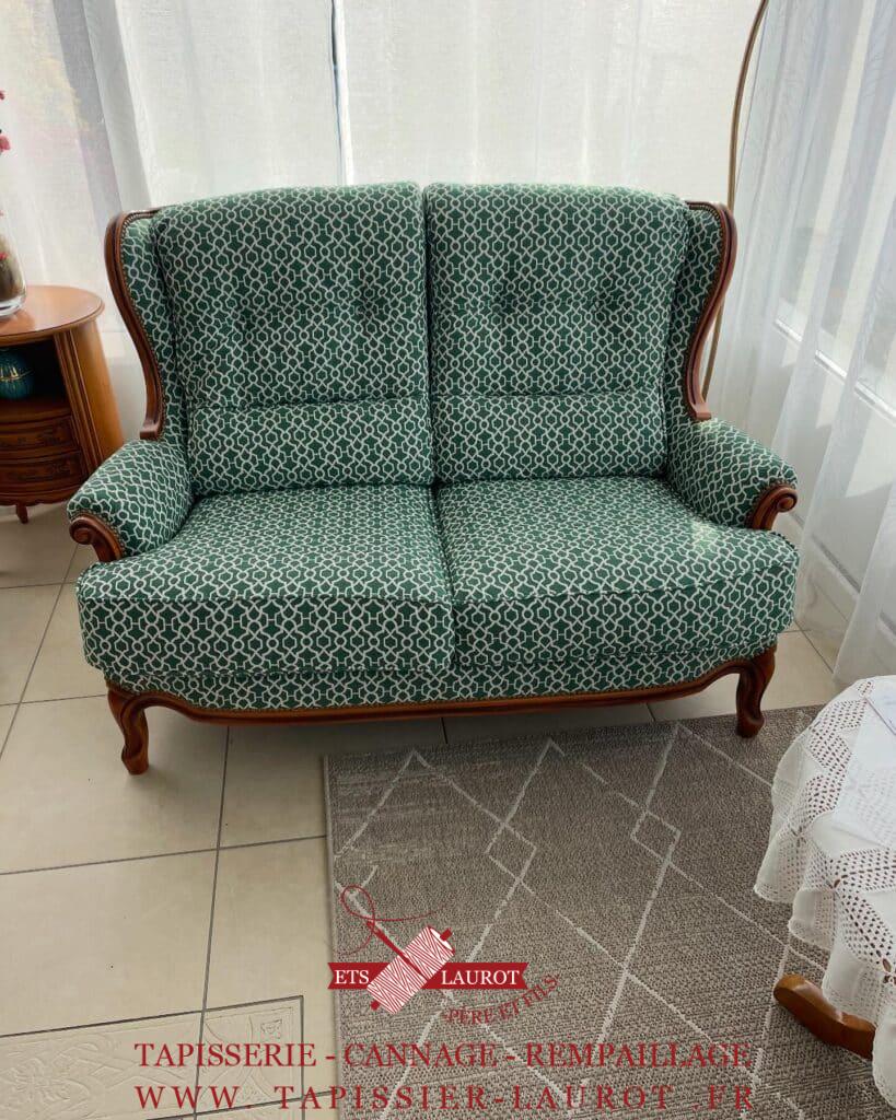 Réfection canapé 2 place tissus chalco - 15 calypso saint leu la forêt Val D'Oise 95