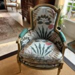 Fauteuils Bergère 5 Réfection complète bergère à coussin tissus fournis par le client ville de Montlignon 95680 Val-d'Oise