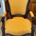 Réfection fauteuil tissus songe - 44 ocre Ville de Eaubonne 95600 Val-d'Oise