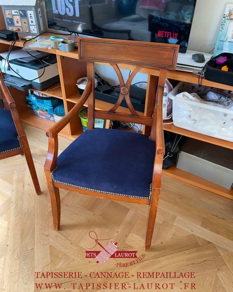 Réfection assise fauteuil tapisserie sartrouville 78500