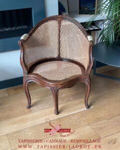 Réfection assise et dossier fauteuil cannage Levallois-Perret 92300 hauts de Seine