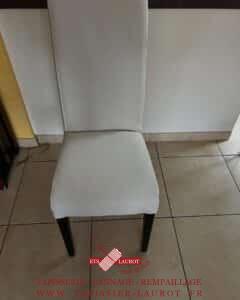 Réfection chaise simili-cuir fourni par nos soins 5239 wayne- 13 coton maisons-Laffitte 78 Yvelines #maisonslaffitte #yvelines #chaise #tapissier