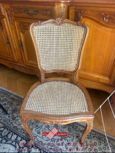 Réfection assise et dossier chaise en cannage le Pecq 78230 Yvelines