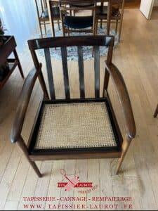 Réfection assise cannage fauteuil et recollage de l’ensemble de la structure bois maisons-Laffitte 78600 Yvelines