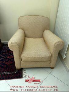 Réfection complète fauteuil Tissus fournis par nos soins 13468 Cadix - 44 ocre Saint nom la bretèche 78860 Yvelines
