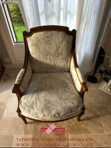 Réfection complète d’un fauteuil ancien – Livraison à Pontoise (95300, Val-d’Oise)