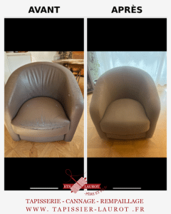 Fauteuil style club contemporain – Réfection complète à Chatou (78400)