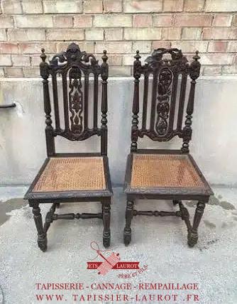 Prix cannage et rempaillage de chaise dans les Yvelines 17 restauration de chaises henri 2 à Vernouillet yvelines