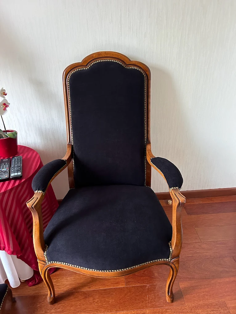Réfection de fauteuil style Voltaire à l'isle-Adam 95