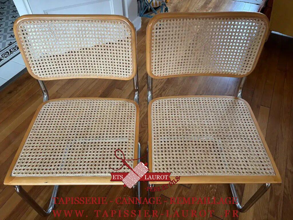 renovation de caise b32 marcel breuer en cannage à versailles 78