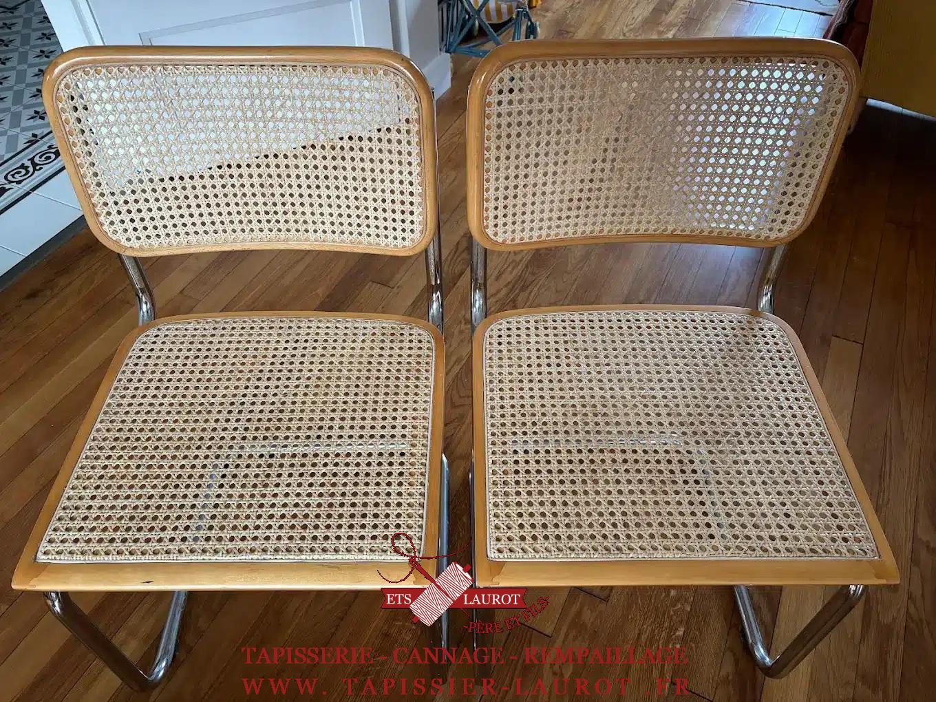 renovation de caise b32 marcel breuer en cannage à versailles 78