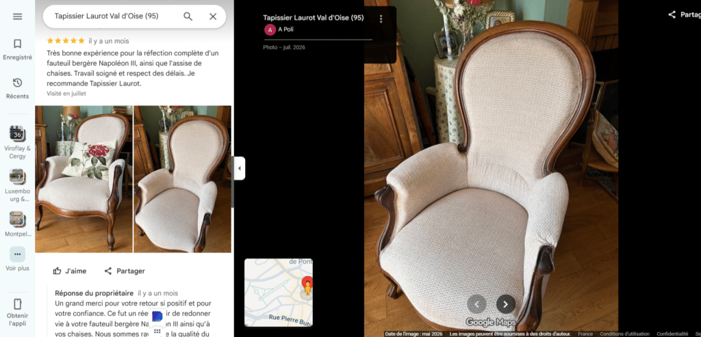 avis client tapissier vald'oise (95)