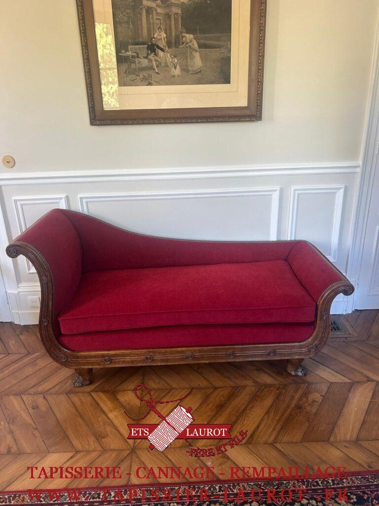 Réfection complète d’une méridienne de style Restauration à Versailles