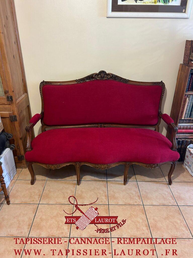 Réfection d’une banquette Louis XV à L’Isle-Adam 95