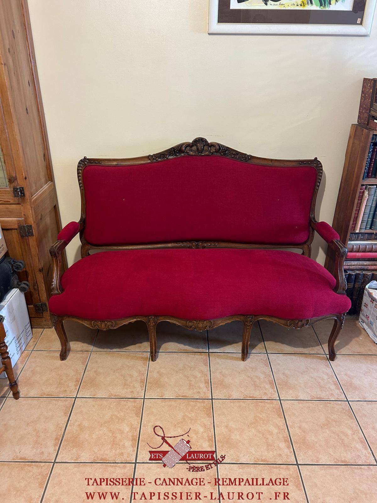 Réfection d’une banquette Louis XV à L’Isle-Adam 95
