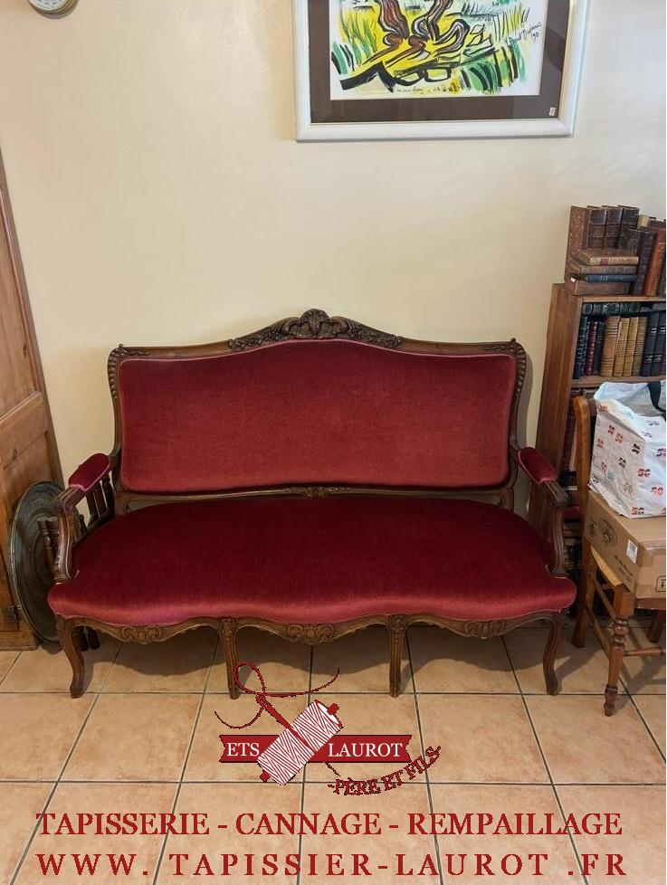 Réfection d’une banquette Louis XV à L’Isle-Adam 95